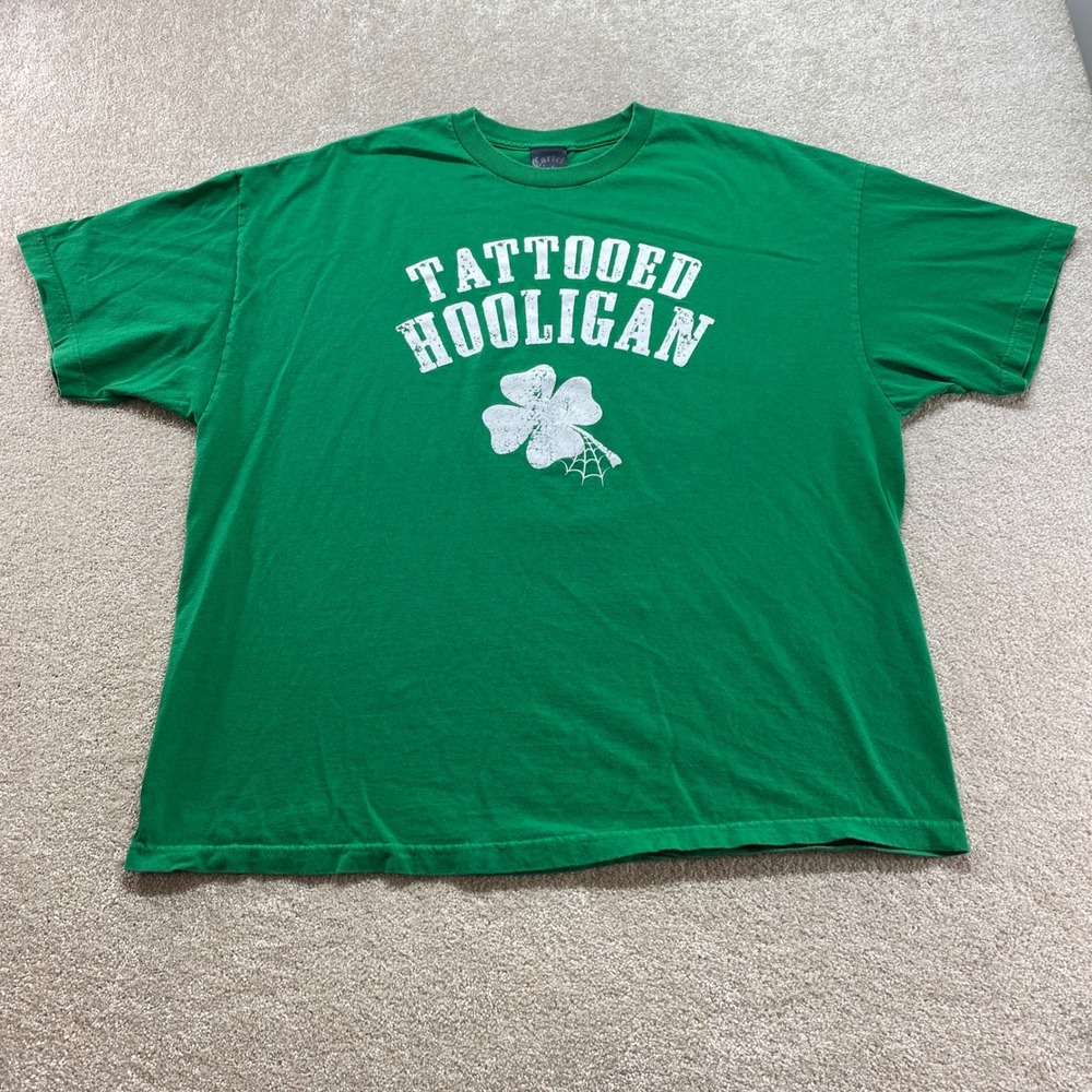 Cartel Ink Shirt Mens 3XL Green Tattooed Hooligan Shamrock Graphic Tee